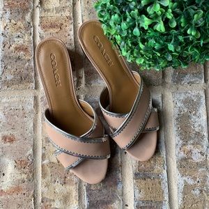 COACH leather BEECHWOOD slide sandals 9.5